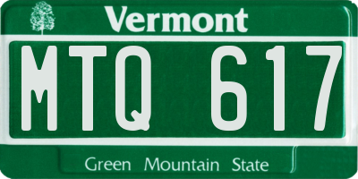 VT license plate MTQ617