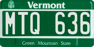 VT license plate MTQ636