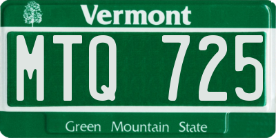 VT license plate MTQ725