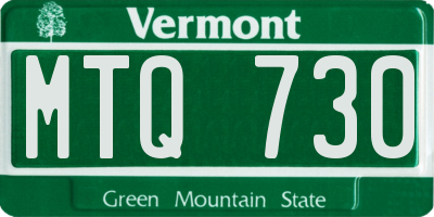 VT license plate MTQ730