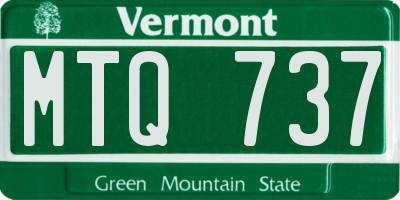 VT license plate MTQ737