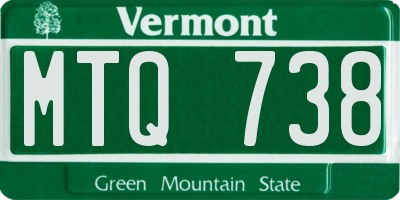 VT license plate MTQ738