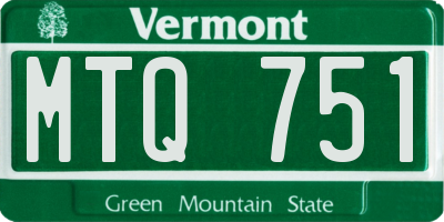 VT license plate MTQ751