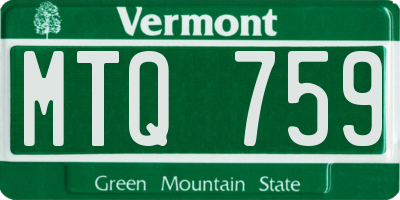 VT license plate MTQ759
