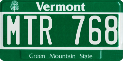 VT license plate MTR768