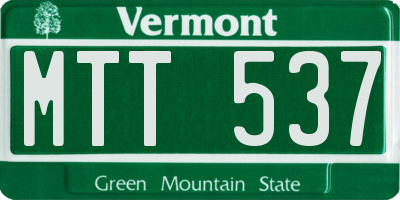 VT license plate MTT537