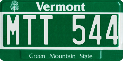 VT license plate MTT544
