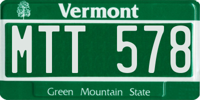 VT license plate MTT578
