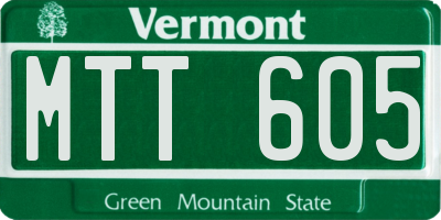 VT license plate MTT605