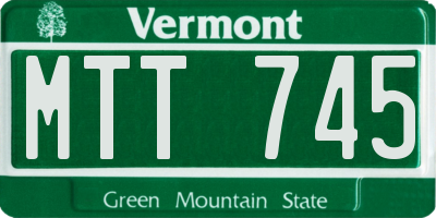 VT license plate MTT745