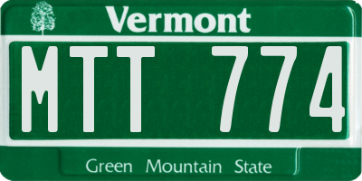 VT license plate MTT774