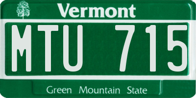 VT license plate MTU715