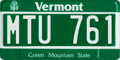 VT license plate MTU761