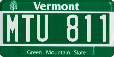 VT license plate MTU811