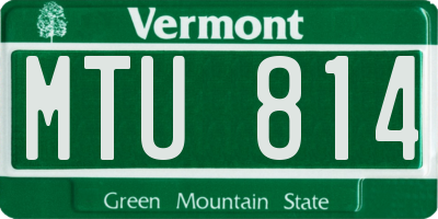 VT license plate MTU814