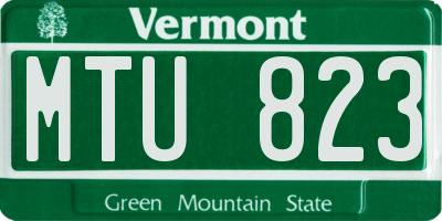 VT license plate MTU823