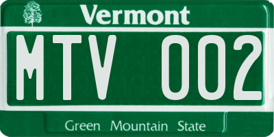 VT license plate MTV002