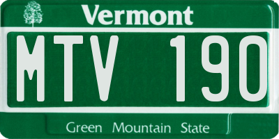 VT license plate MTV190