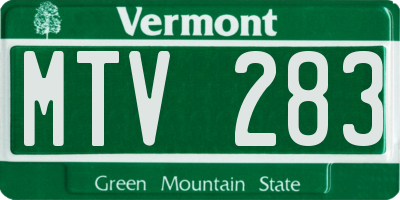VT license plate MTV283
