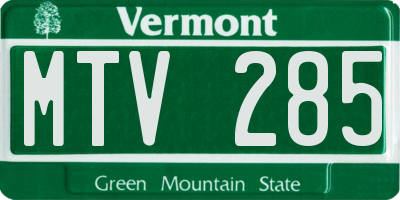 VT license plate MTV285