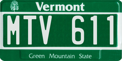 VT license plate MTV611
