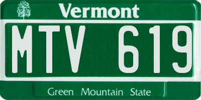 VT license plate MTV619