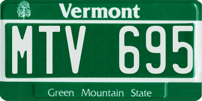 VT license plate MTV695