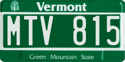 VT license plate MTV815