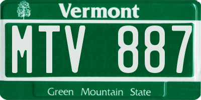 VT license plate MTV887