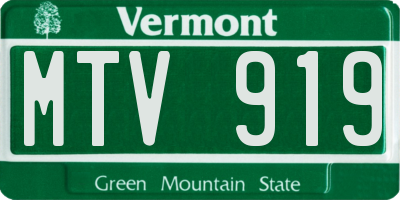 VT license plate MTV919
