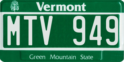 VT license plate MTV949