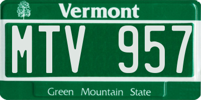 VT license plate MTV957