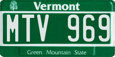 VT license plate MTV969