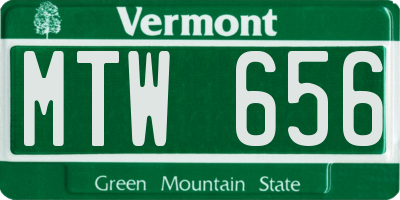 VT license plate MTW656