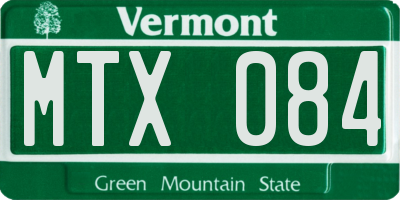 VT license plate MTX084