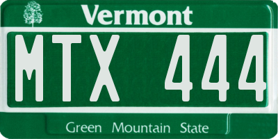 VT license plate MTX444