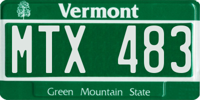 VT license plate MTX483