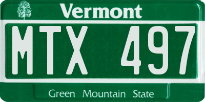 VT license plate MTX497