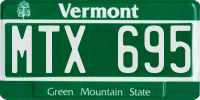 VT license plate MTX695