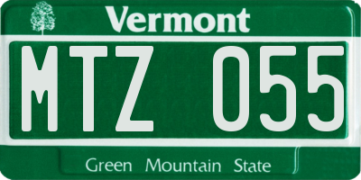 VT license plate MTZ055