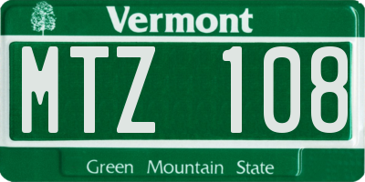VT license plate MTZ108