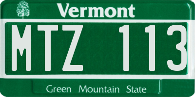 VT license plate MTZ113