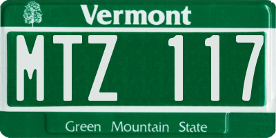 VT license plate MTZ117