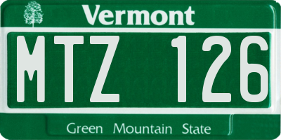 VT license plate MTZ126