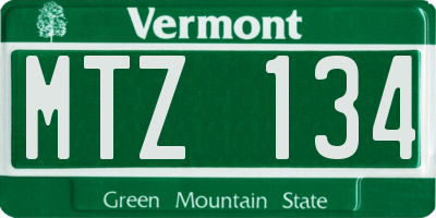 VT license plate MTZ134