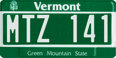 VT license plate MTZ141