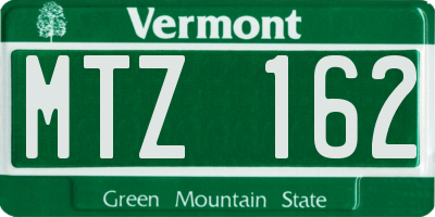VT license plate MTZ162