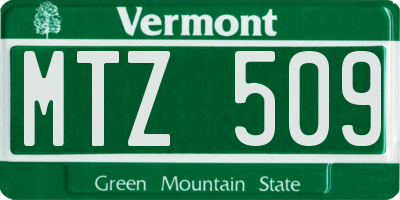 VT license plate MTZ509