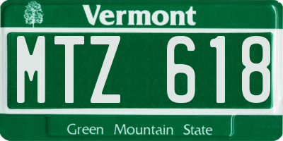 VT license plate MTZ618