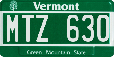VT license plate MTZ630